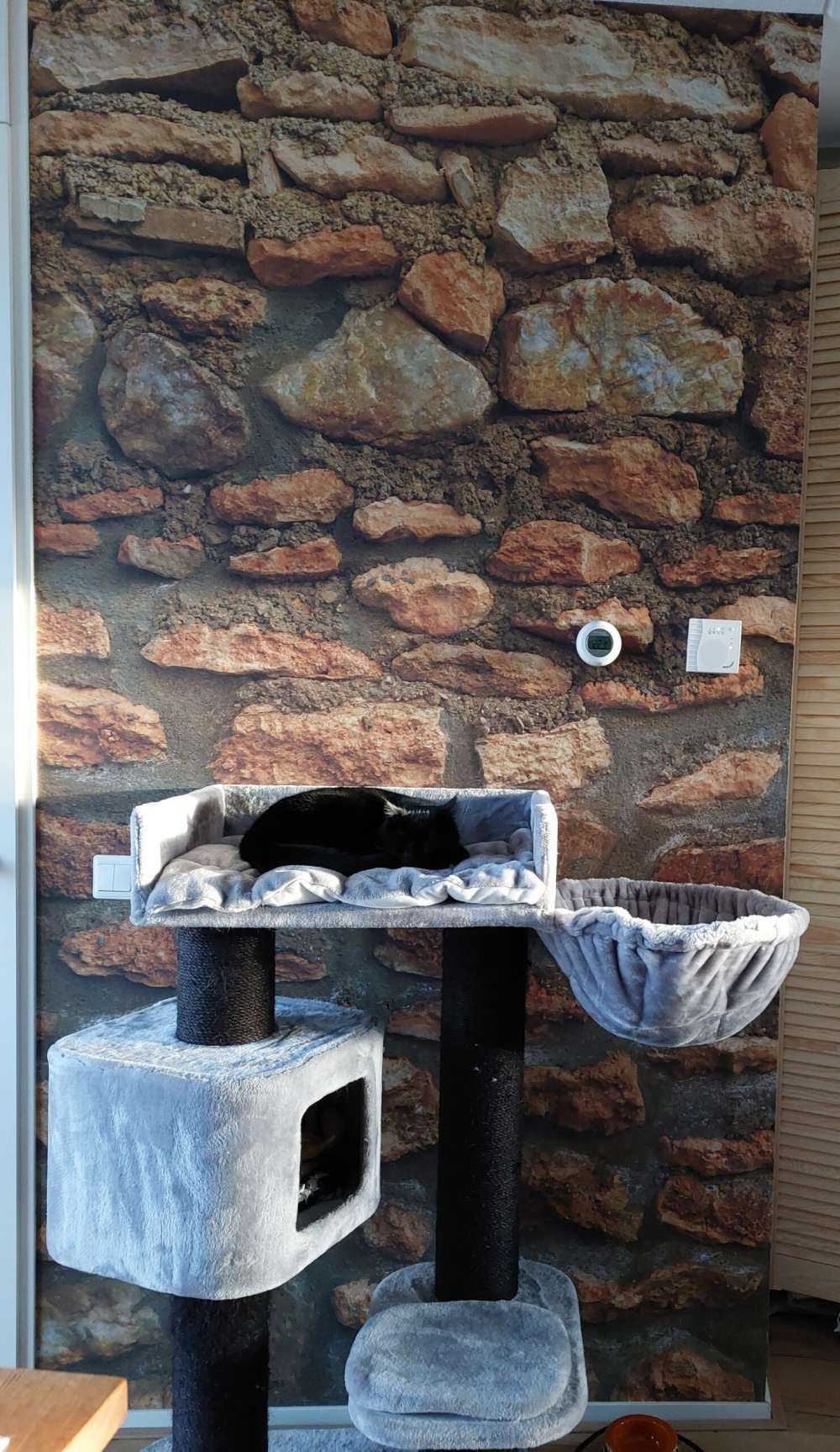 Große Wand mit Rohsteinen in verschiedenen Größen