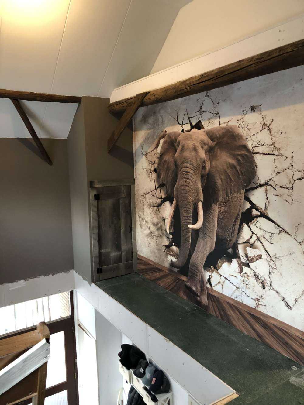 Großer Elefant aus der Wand