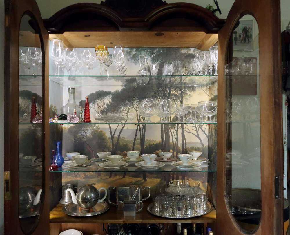 Italienische Landschaft mit Schirm Kiefern auf Fototapete