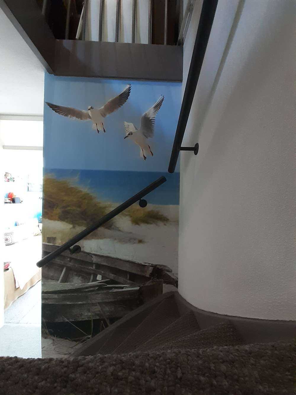 Möven, Strand und Meer