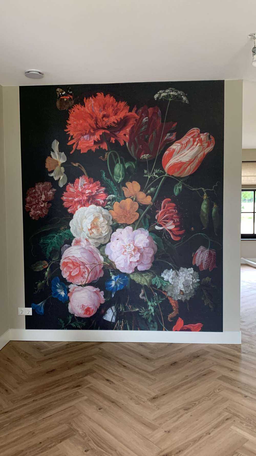 Stillleben mit Blumen in einer Glasvase