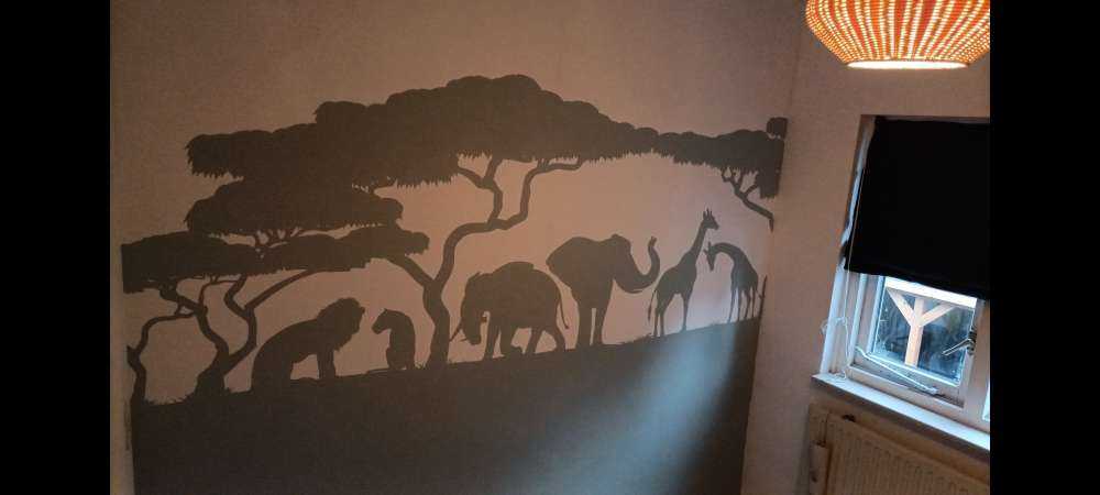 Silhouetten-Safari-Tiere, hellgrün