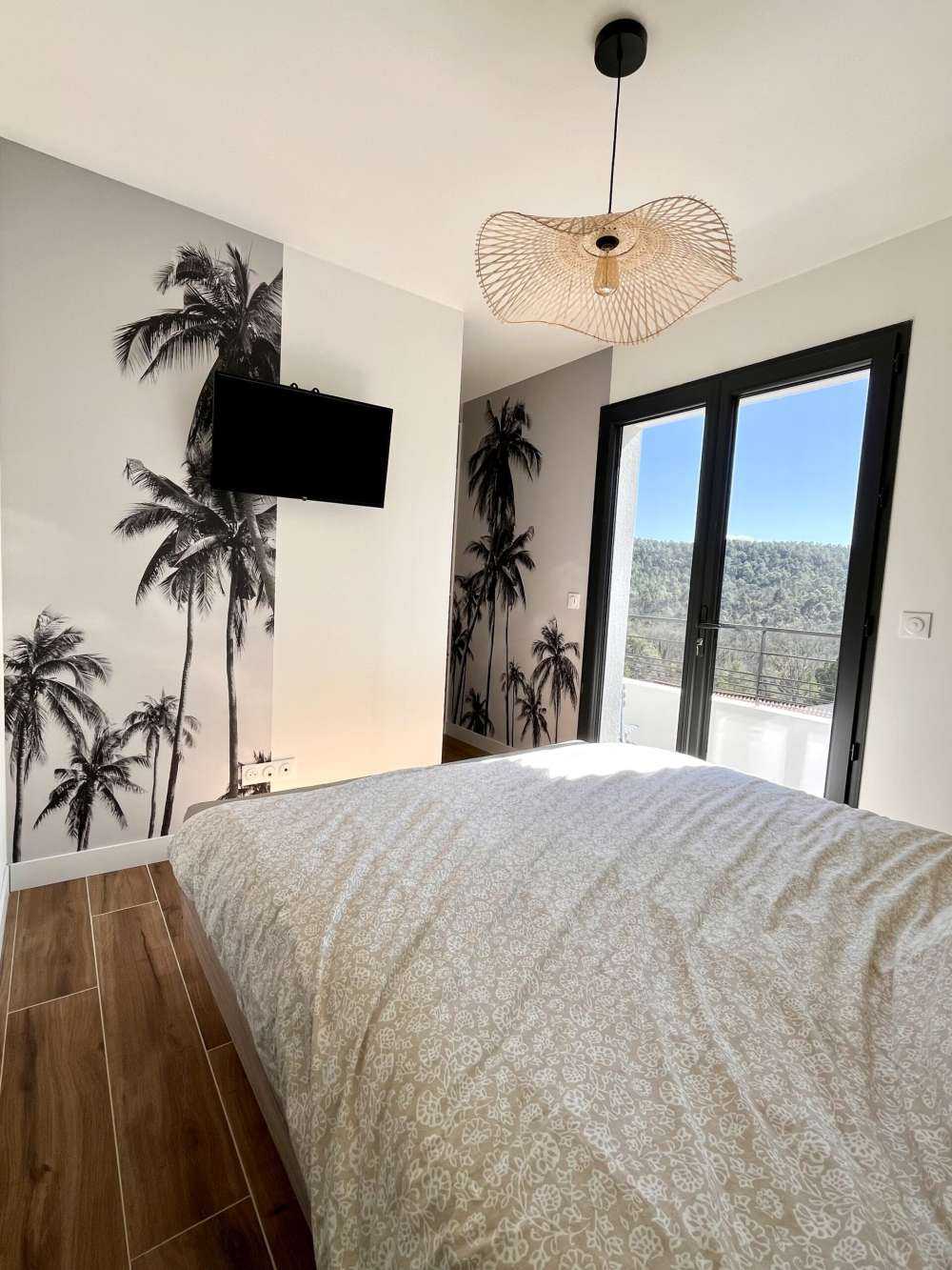 Palmen in Schwarz und Weiß