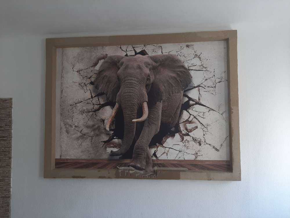 Großer Elefant aus der Wand