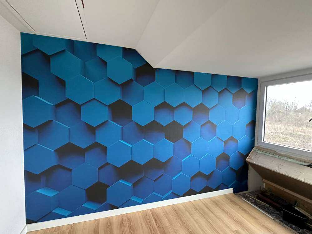 Dunkelblaue Hexagone