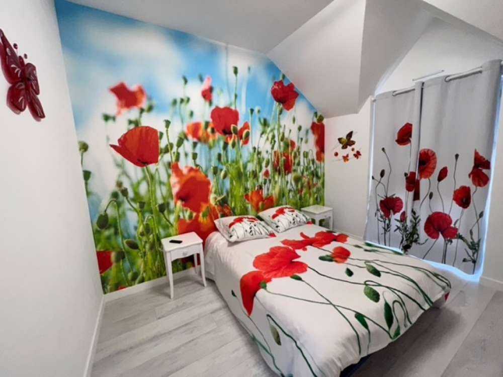 Feld mit Mohnblumen