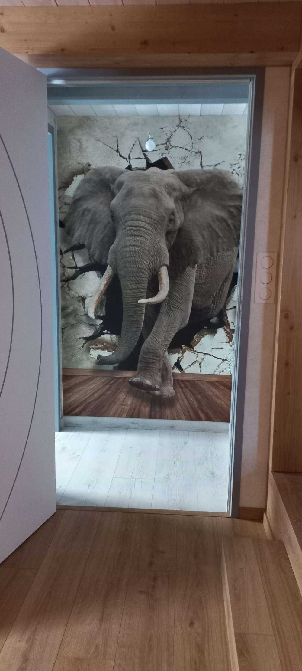 Großer Elefant aus der Wand