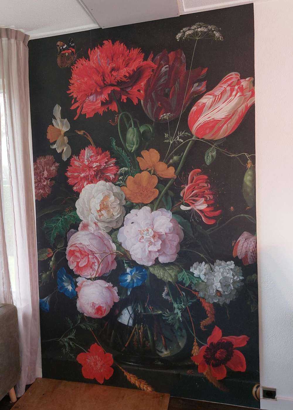 Stillleben mit Blumen in einer Glasvase