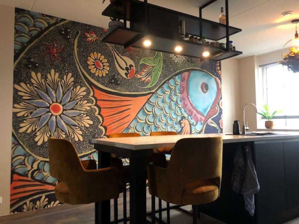 Mosaikfisch auf Fototapete