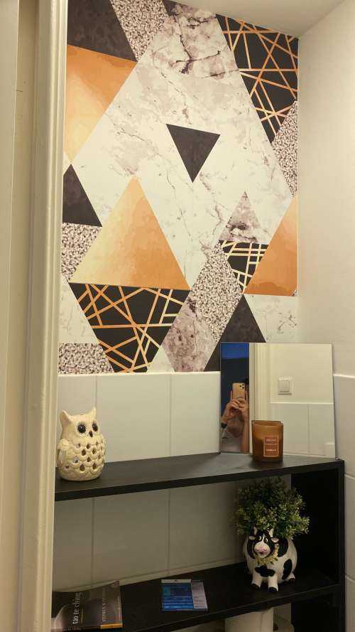 Marmor-Dreiecke mit Gold