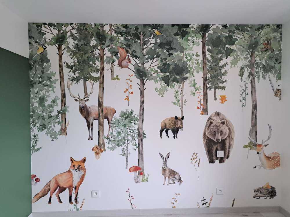 Aquarell Wald Tiere