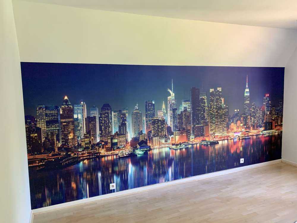 Fototapete New Yorker Skyline bei Nacht