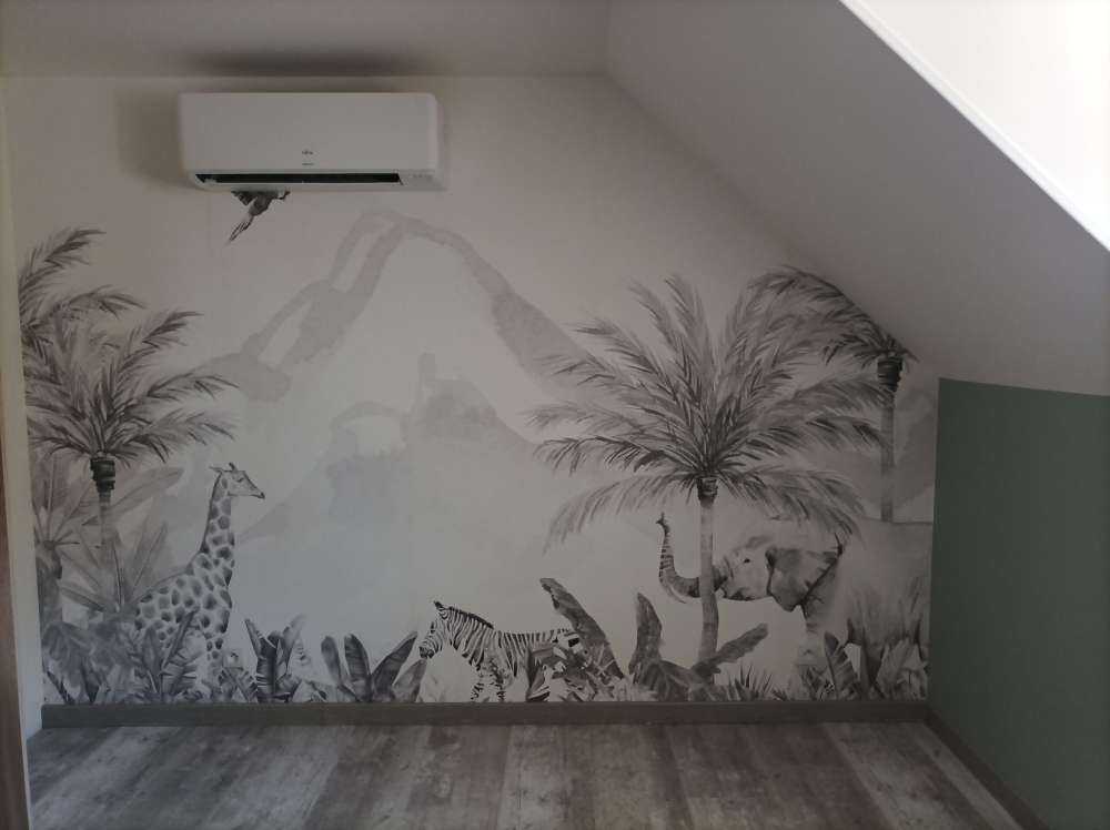 Dschungeltiere in schwarz-weiß