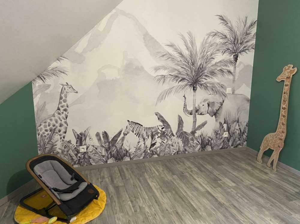 Dschungeltiere in schwarz-weiß