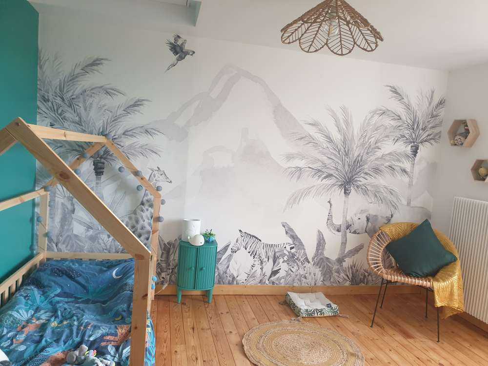 Dschungeltiere in schwarz-weiß