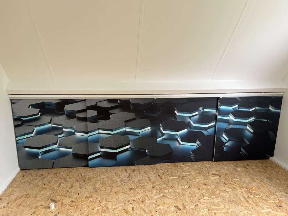 Leuchtende 3D-Sechsecke