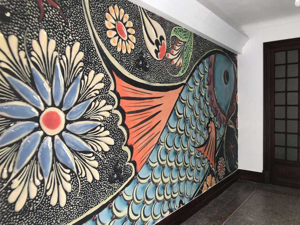 Mosaikfisch auf Fototapete