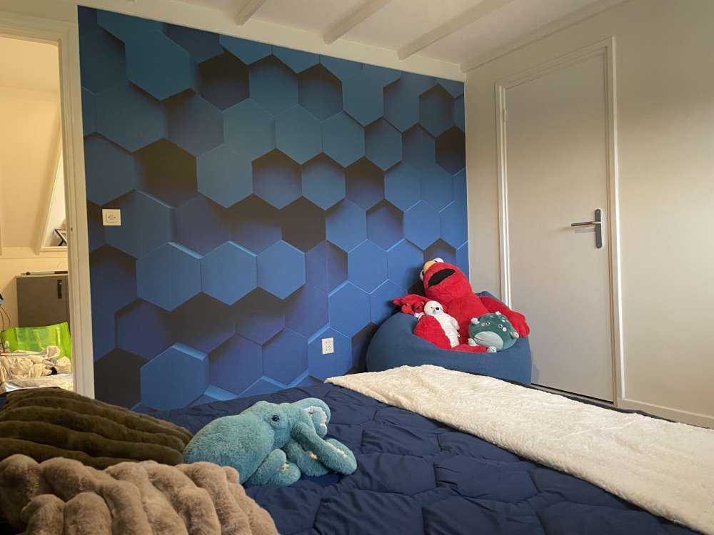 Dunkelblaue Hexagone