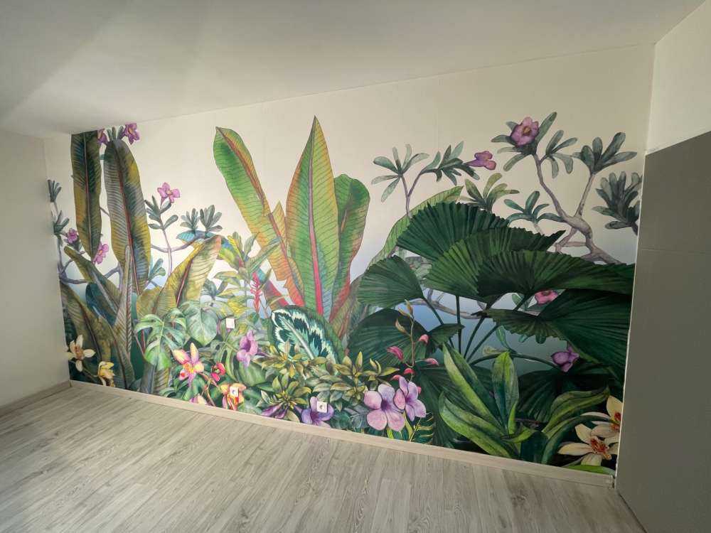 Aquarell Blätter und Blumen