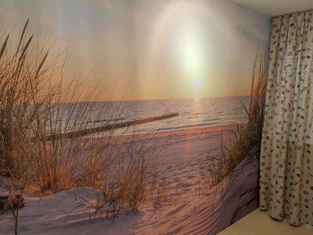 Dünenstrand mit Sonnenuntergang