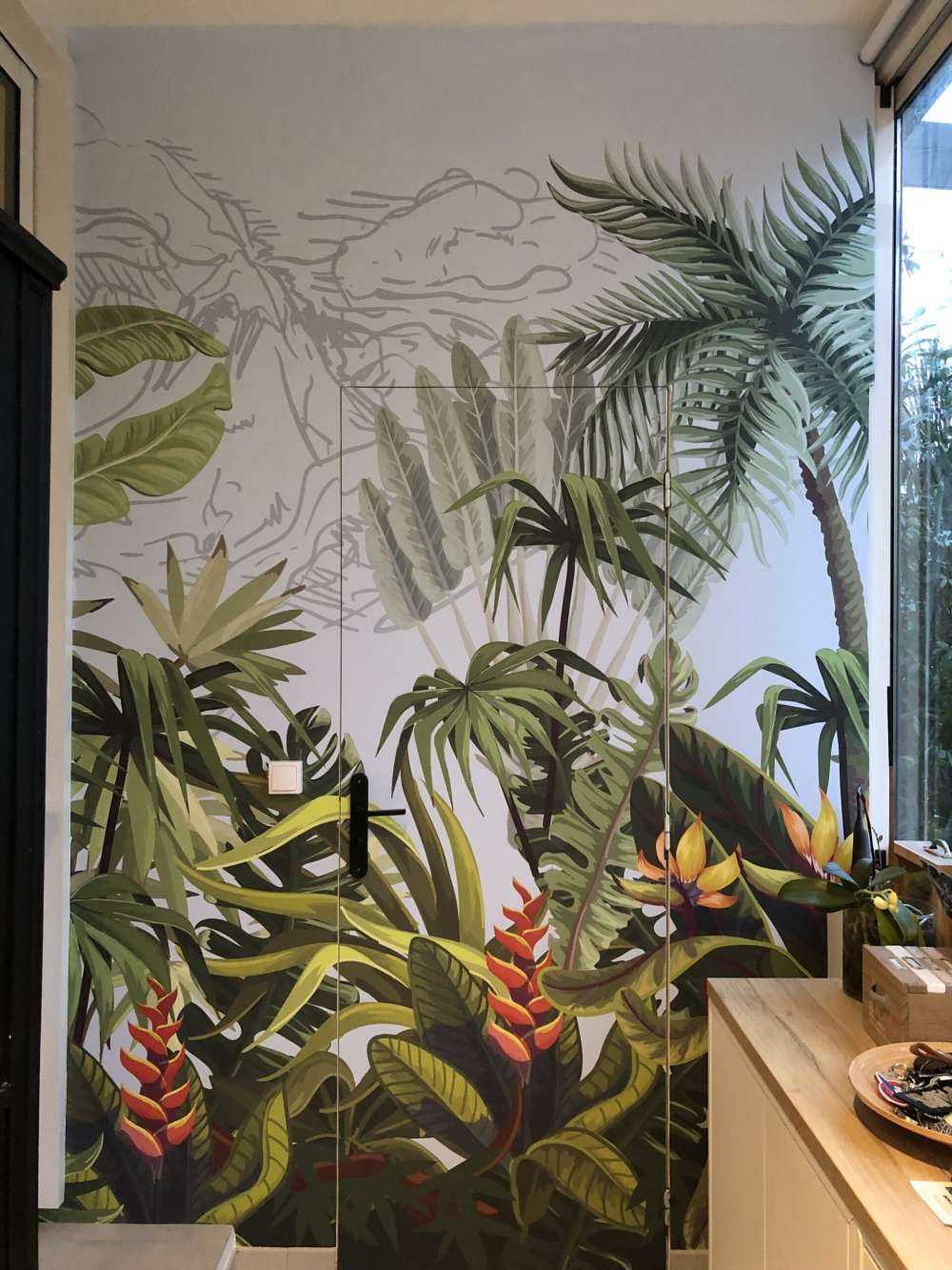 Dschungel Bäume und Blumen