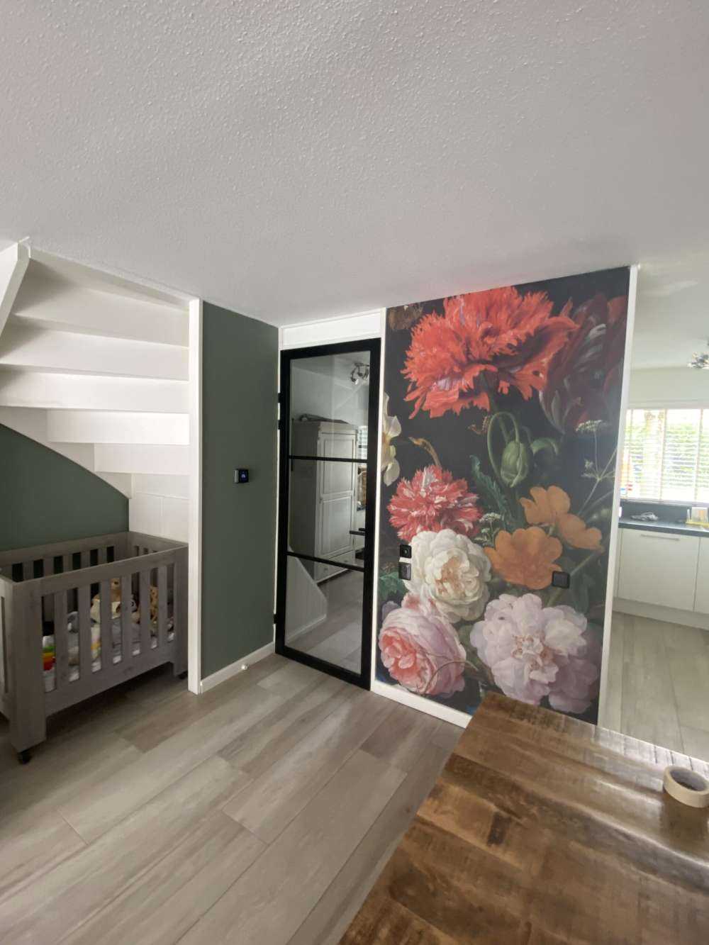 Stillleben mit Blumen in einer Glasvase