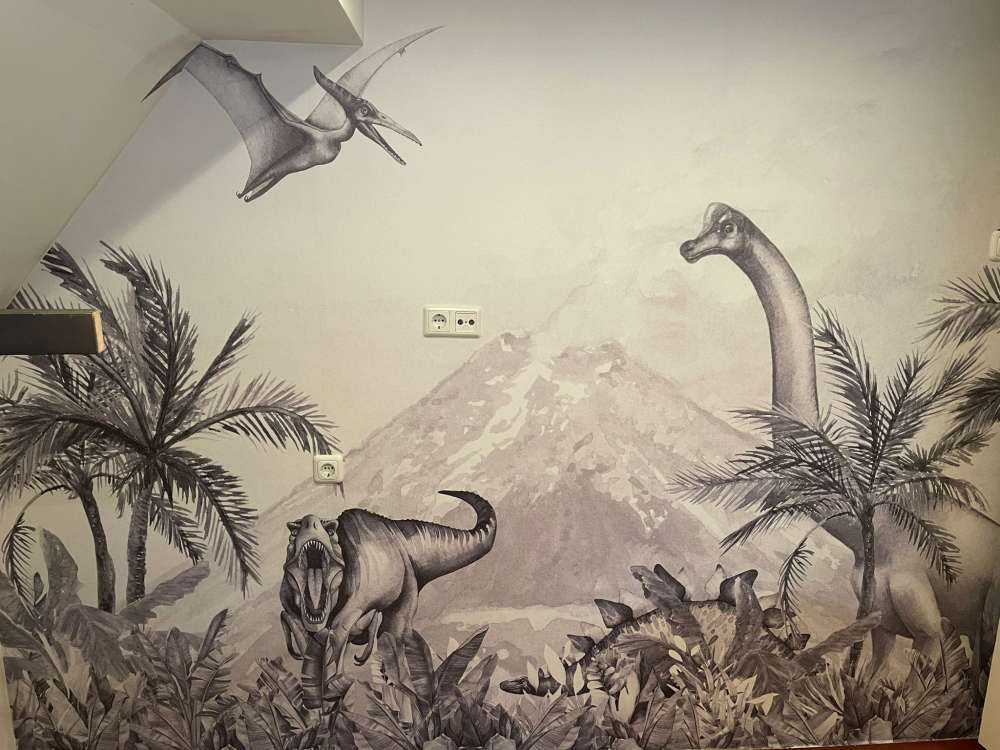 Dinos in Schwarz-Weiß