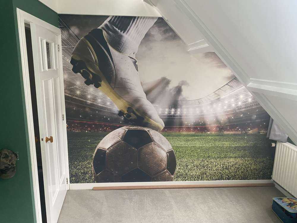 Fußballspieler im Stadion