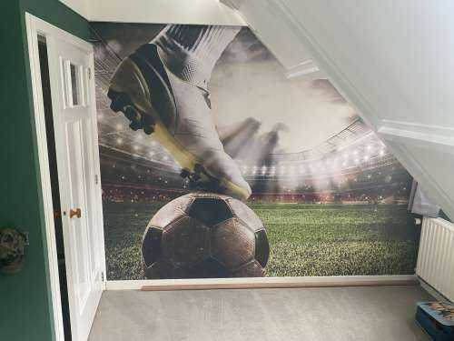 Fußballspieler im Stadion