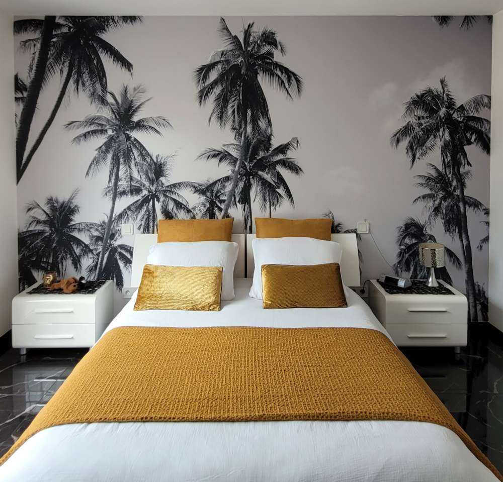 Palmen in Schwarz und Weiß