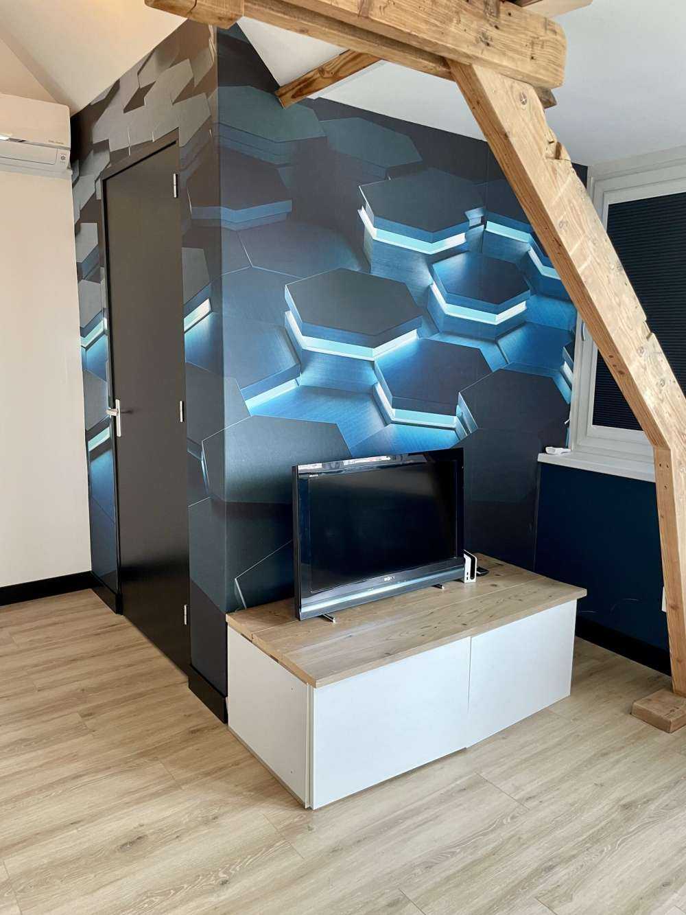 Leuchtende 3D-Sechsecke
