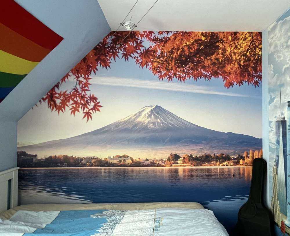 Der Berg Fuji im Herbst