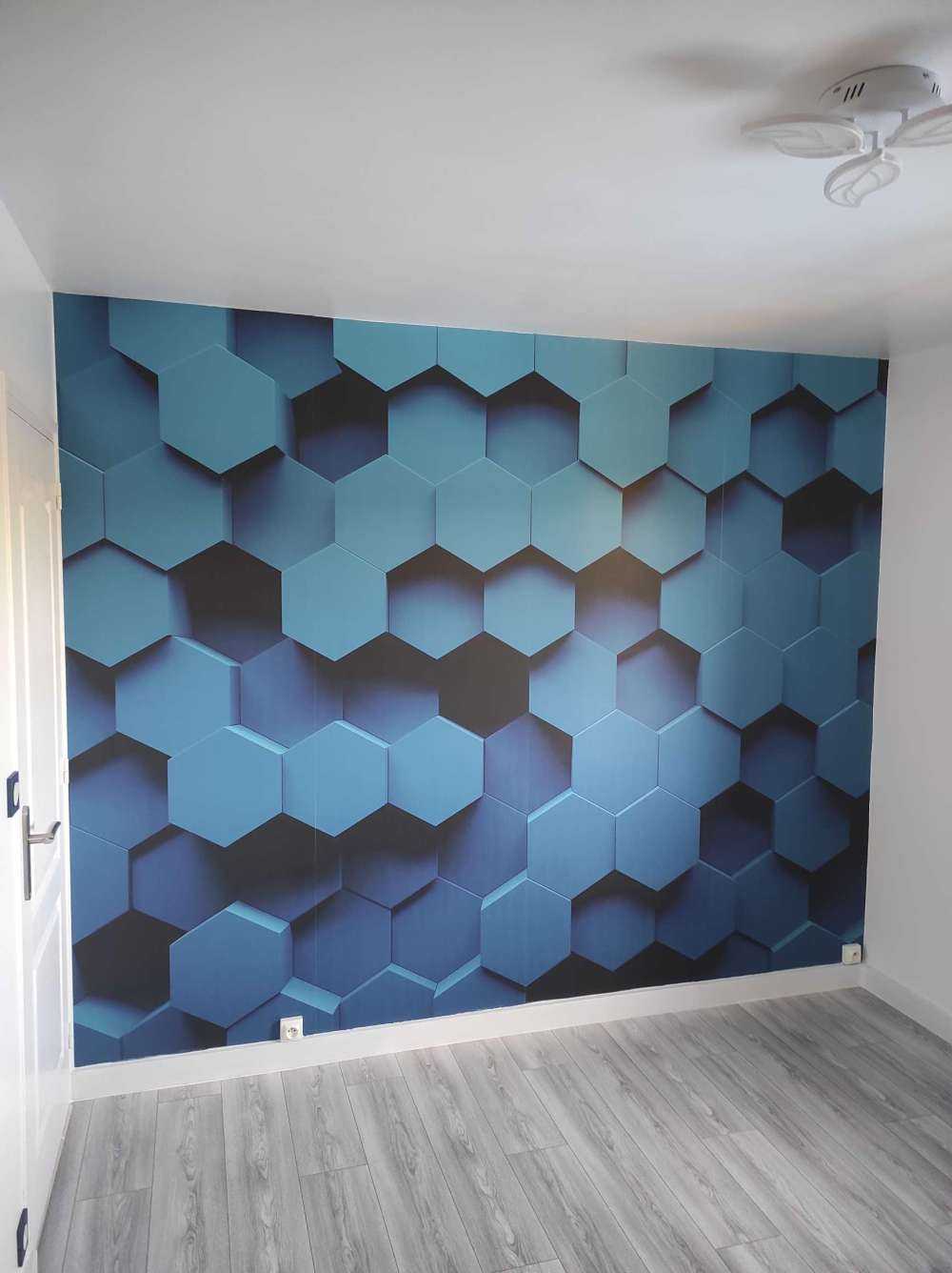 Dunkelblaue Hexagone
