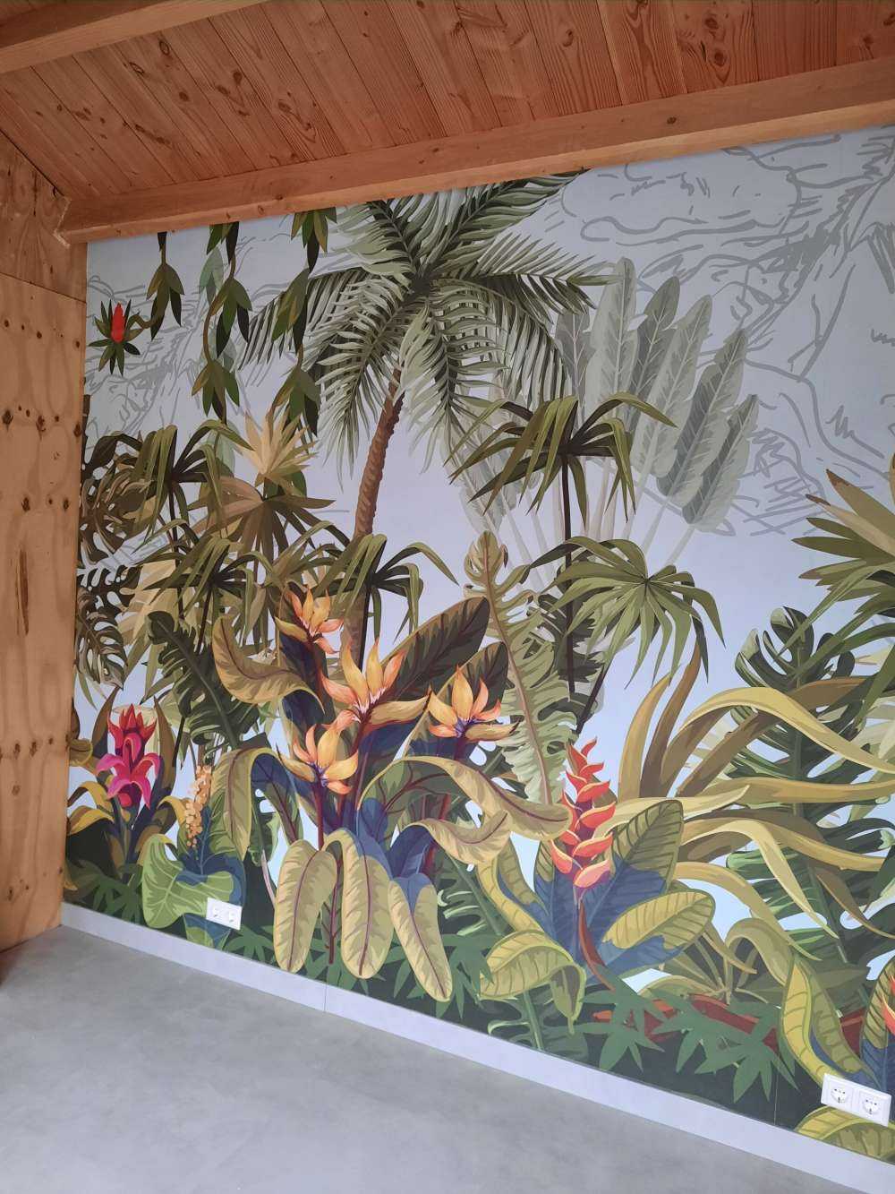 Dschungel Bäume und Blumen