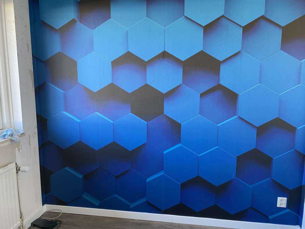 Dunkelblaue Hexagone