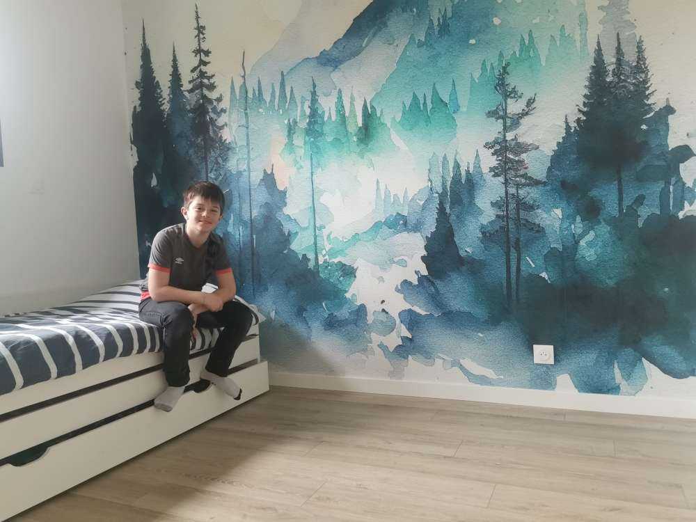 Wald in Aquarellfarben