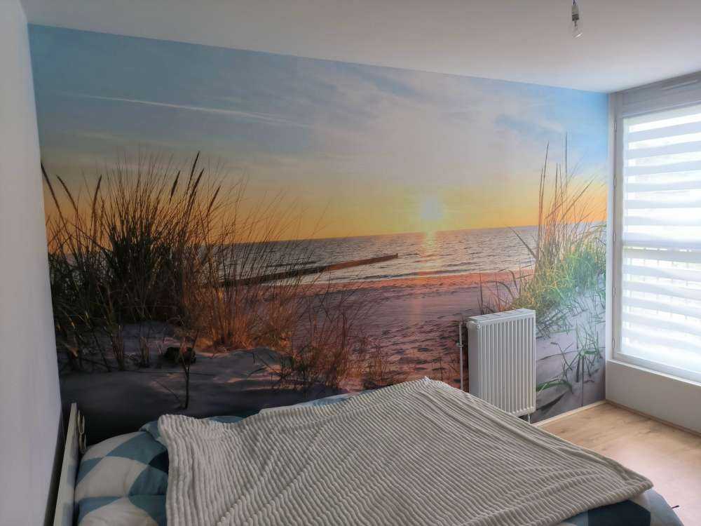 Dünenstrand mit Sonnenuntergang