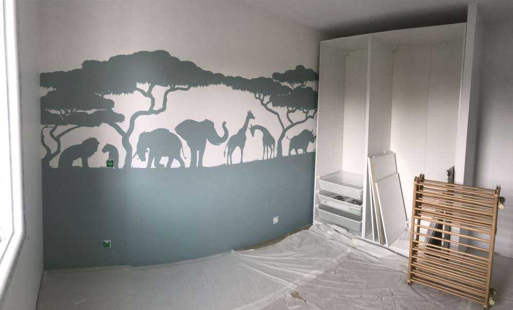 Silhouetten-Safari-Tiere, hellgrün