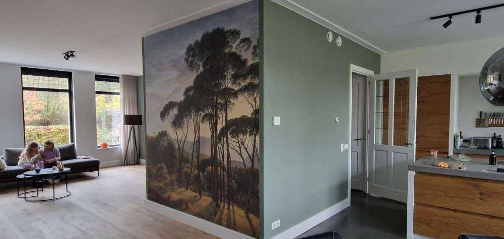 Italienische Landschaft mit Schirm Kiefern auf Fototapete