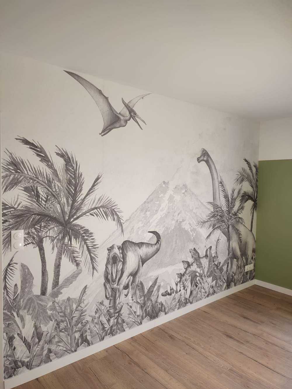 Dinos in Schwarz-Weiß
