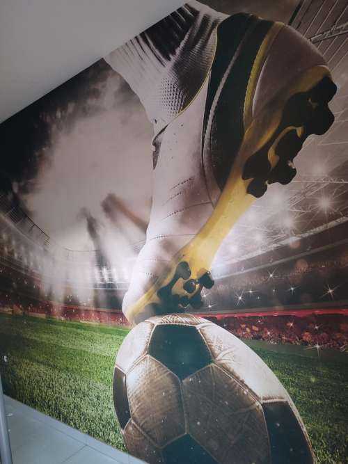 Fußballspieler im Stadion