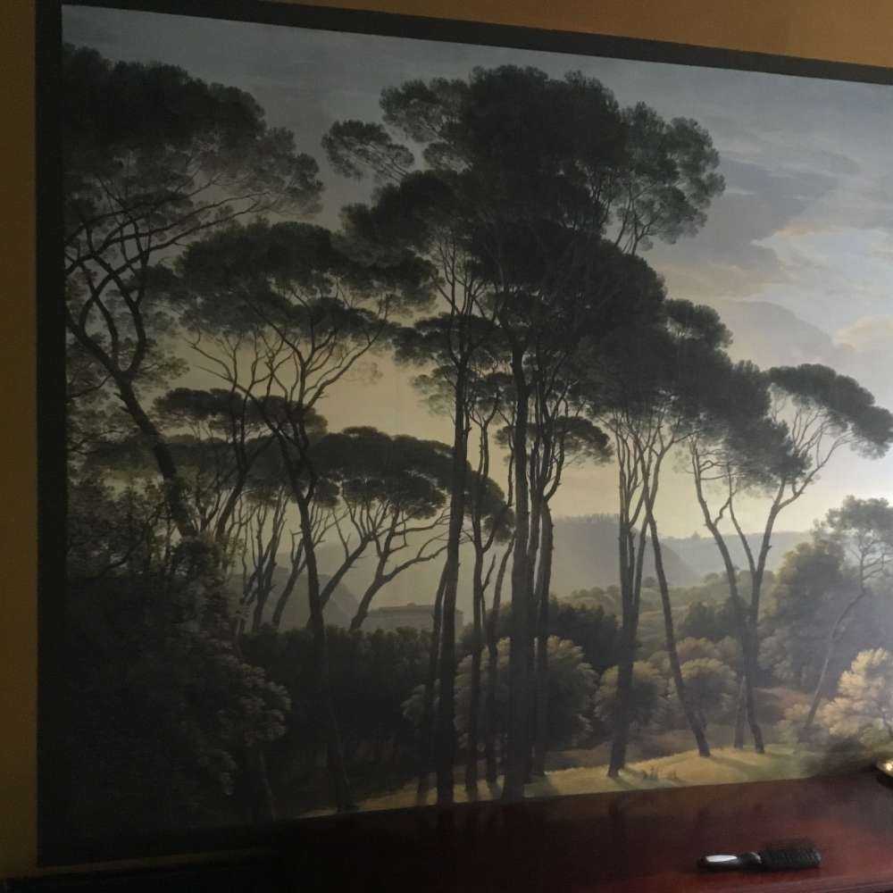 Italienische Landschaft mit Schirm Kiefern auf Fototapete