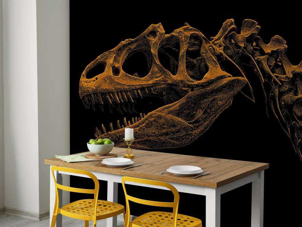 Skelett eines Dinosauriers