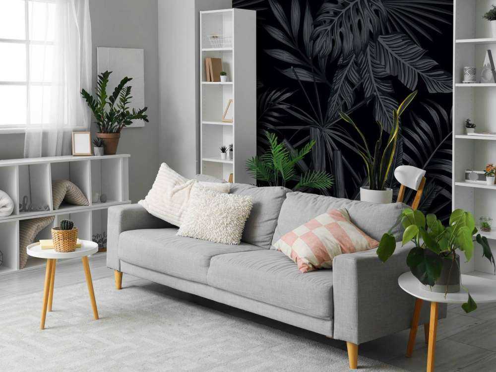 Tropische schwarze Blätter