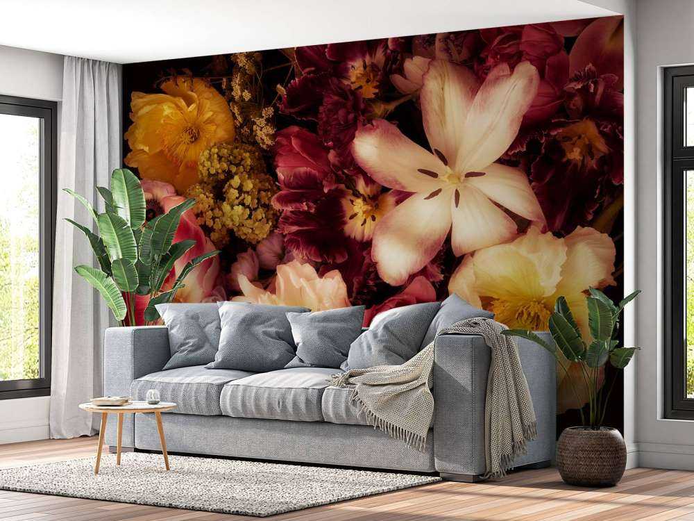 Schöne und bunte Blumenkranz