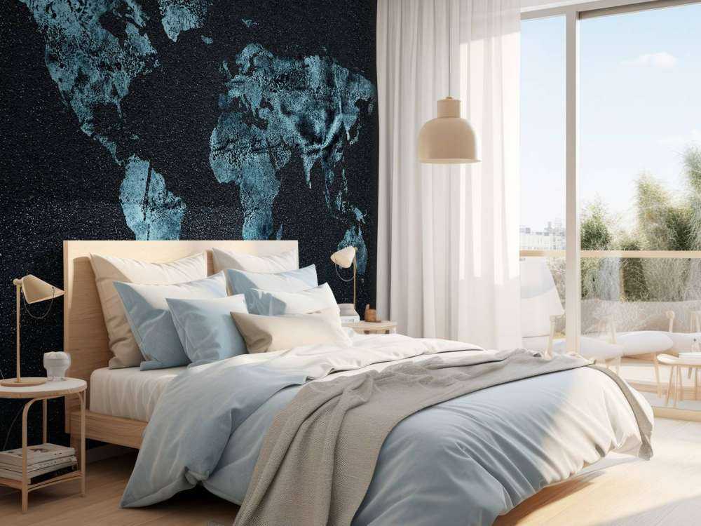 Blaue Weltkarte