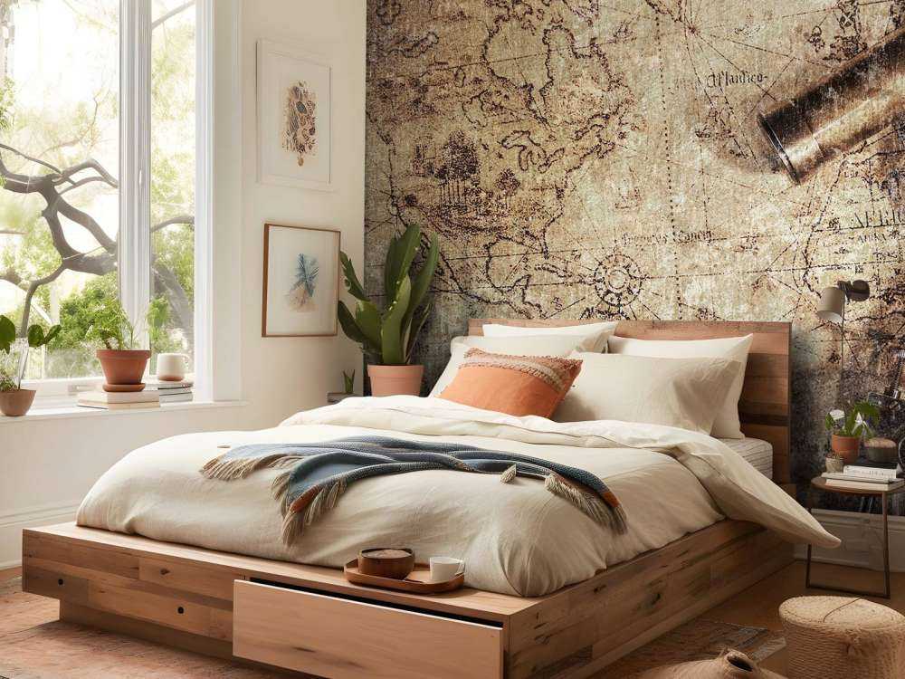 Weltkarte mit Kompass