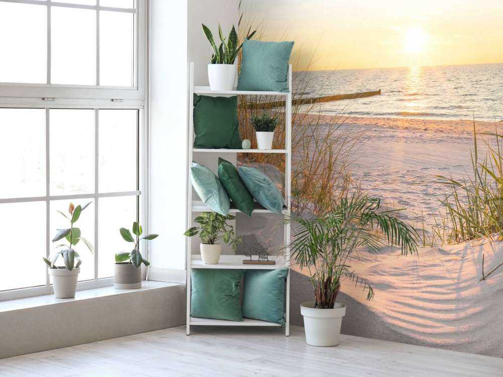 Dünenstrand mit Sonnenuntergang