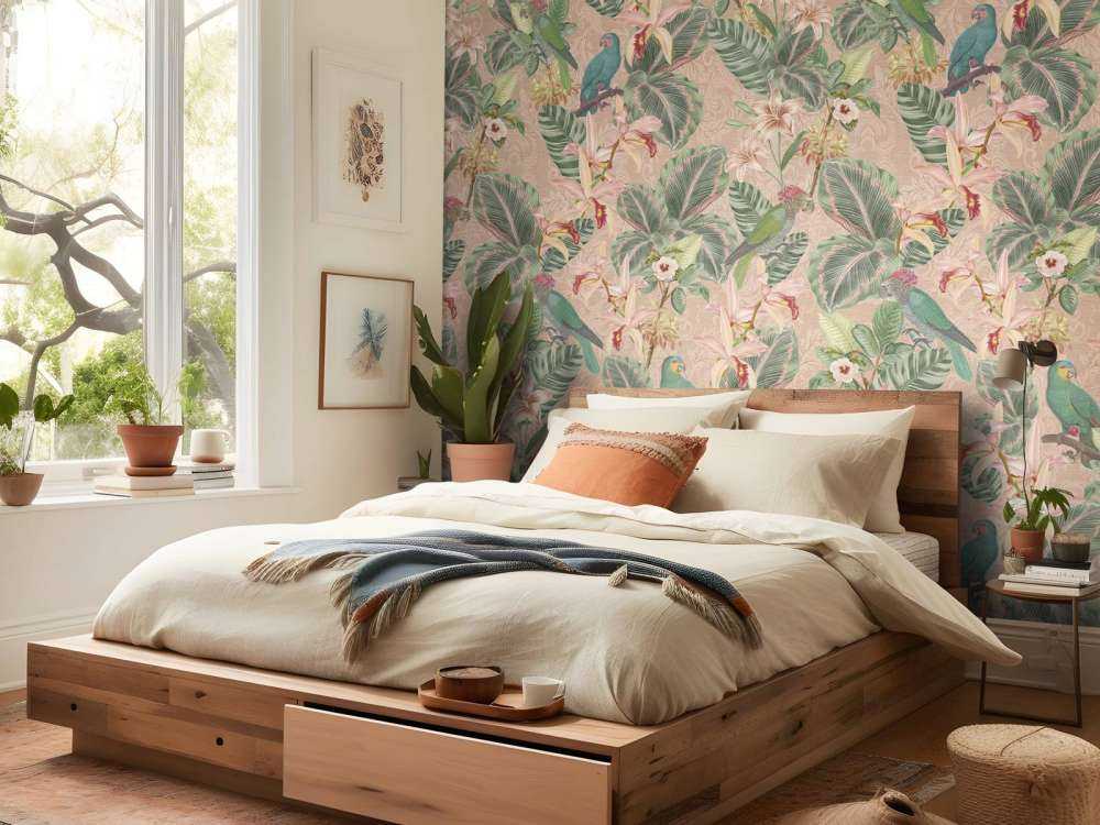 Tropical Jungle Vögel & Papageien - terracotta