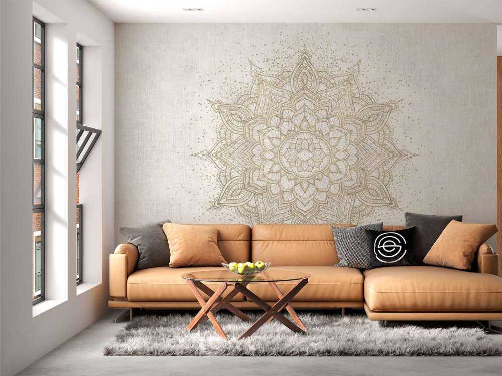 Goldenes funkelndes Mandala - beige